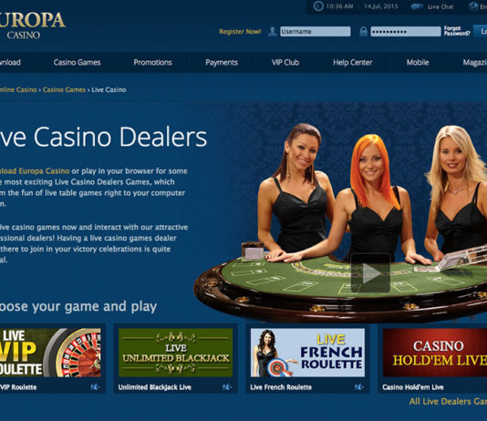 Казино Европа: широкий выбор игровых аппаратов