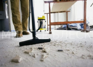 Как убрать бетонную пыль после ремонта