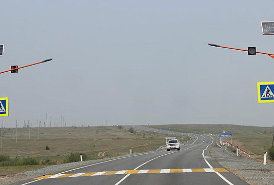 Автономная система освещения пешеходных переходов с датчиками движения и освещенности