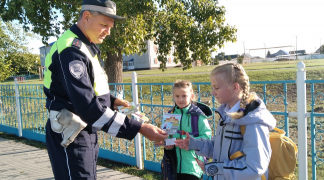 В сельских районах Тюменской области наряды ДПС проводят «минутки безопасности» около образовательных учреждений