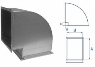 Отвод вентиляционный прямоугольный 90 градусов